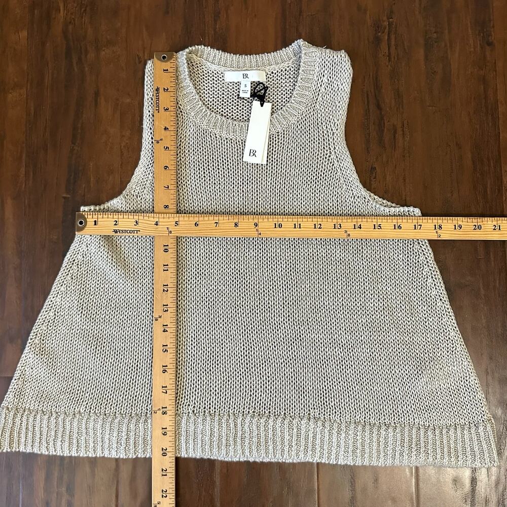BANANA REPUBLIC Sweater Tank Beige Heirloom Linen Open Knit Pullover NWT - Picture 9 of 9